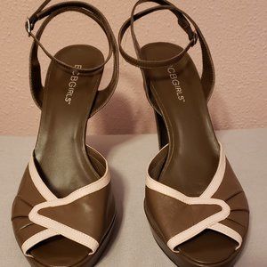BCBGirls Peep toe ankle strap heels 7.5